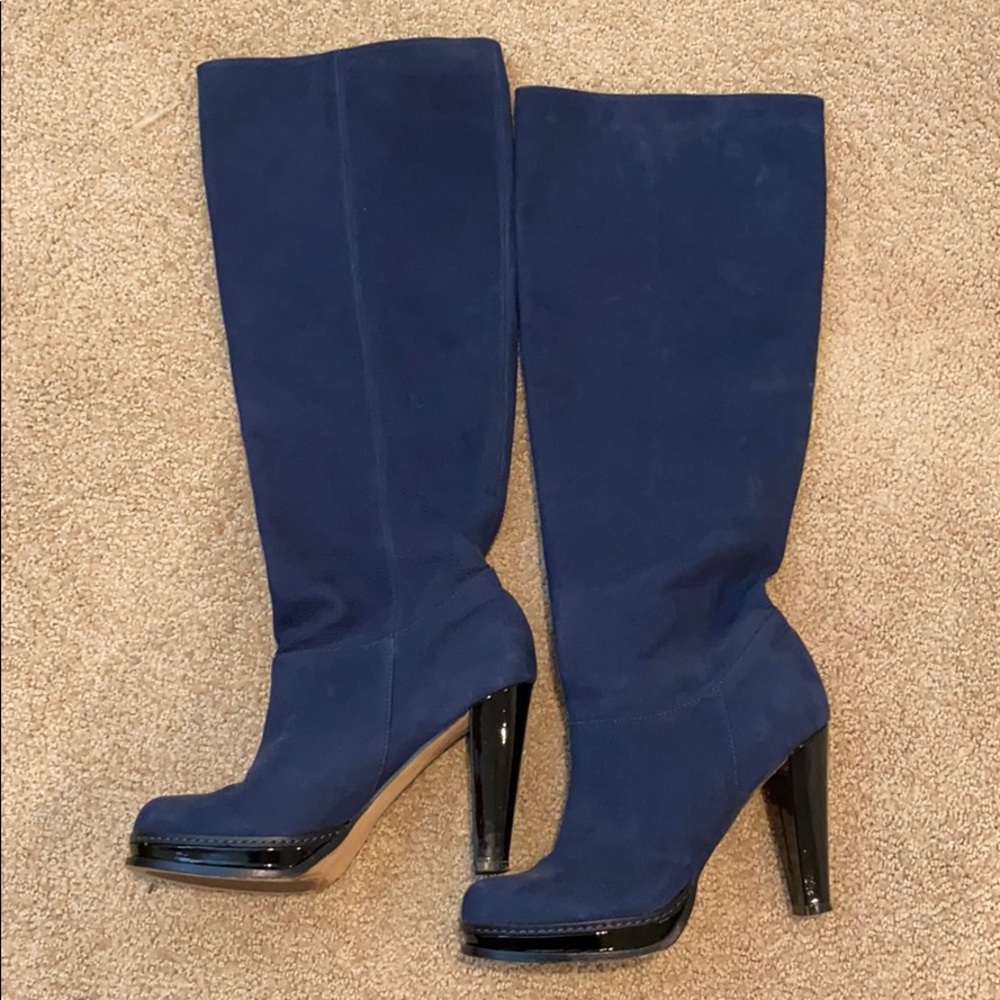 Cole Haan Blue Suede Slouchy Boots